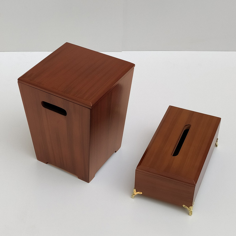 ست سطل و جعبه دستمال کاغذی مدل پایه فلزی