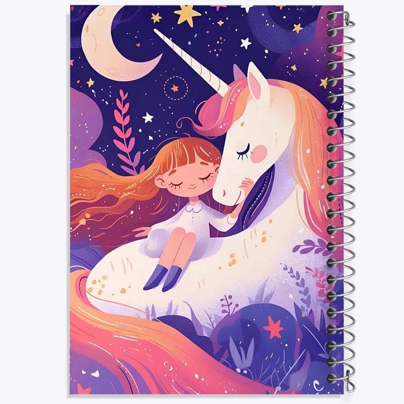 دفتر شطرنجی 50 برگ خندالو طرح اسب تک شاخ کیوت کد N4625