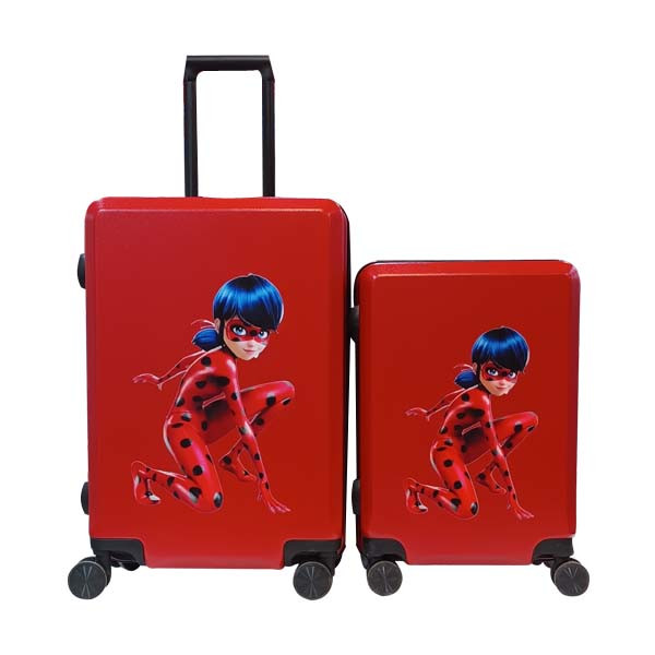چمدان کودک مدل دختر کفشدوزکی کد 021 مجموعه دو عددی