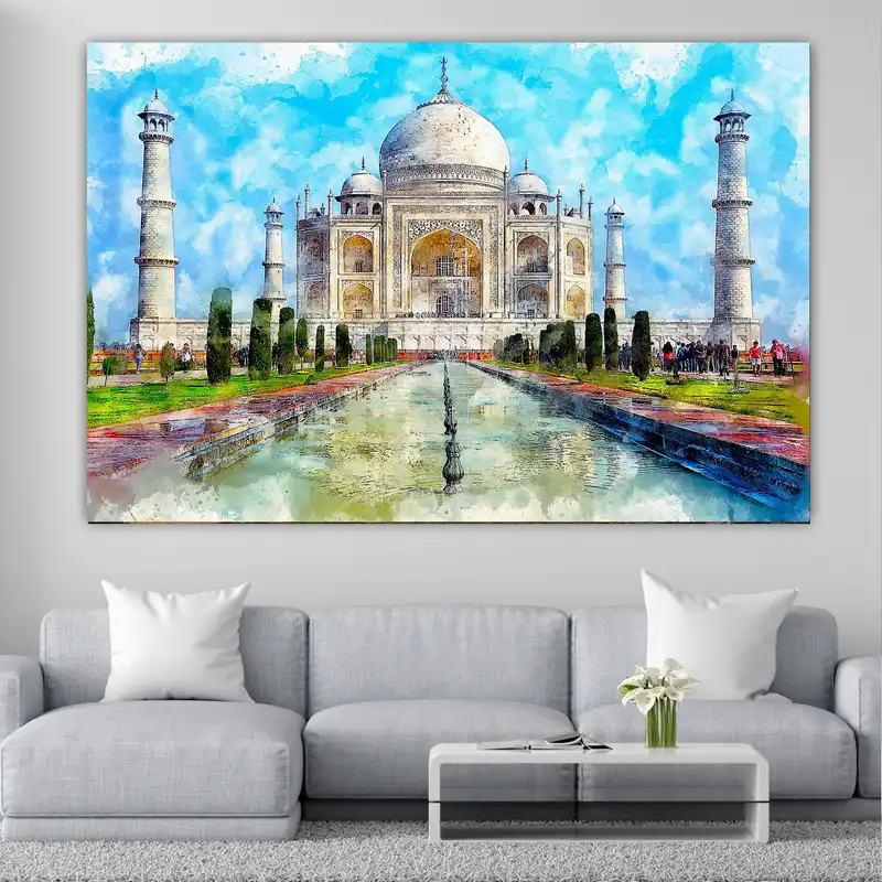 تابلو بوم طرح آثار تاریخی هند مدل تاج محل کد SDB4810