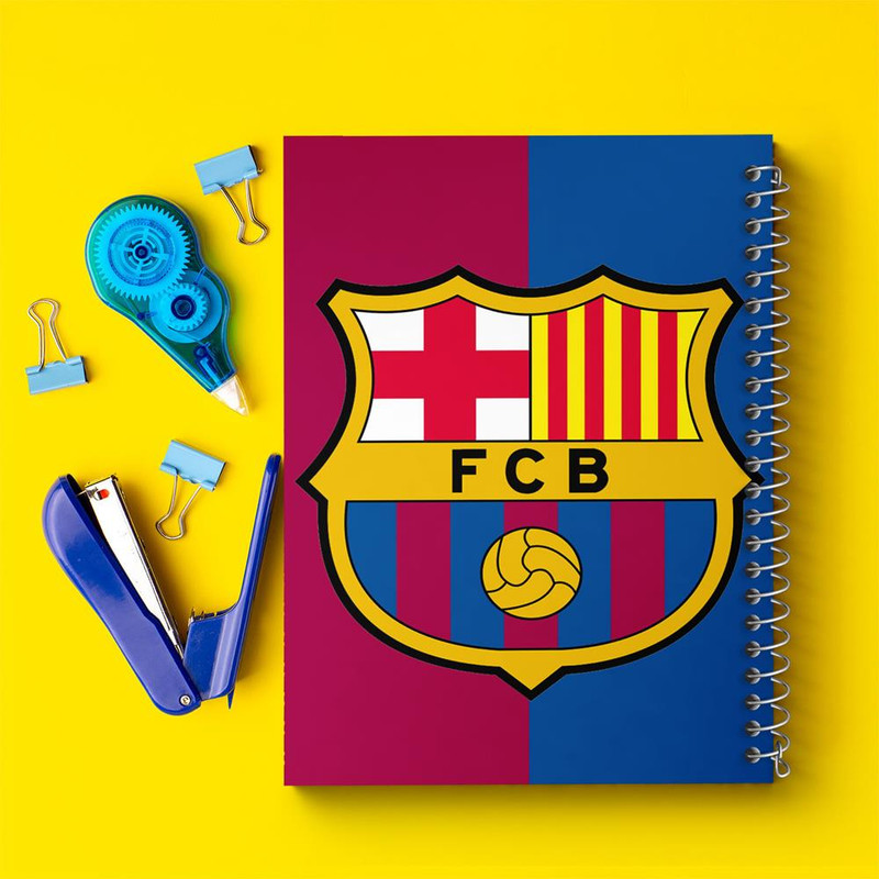 دفتر مشق 100 برگ خندالو طرح باشگاه بارسلونا FC Barcelona کد 2094