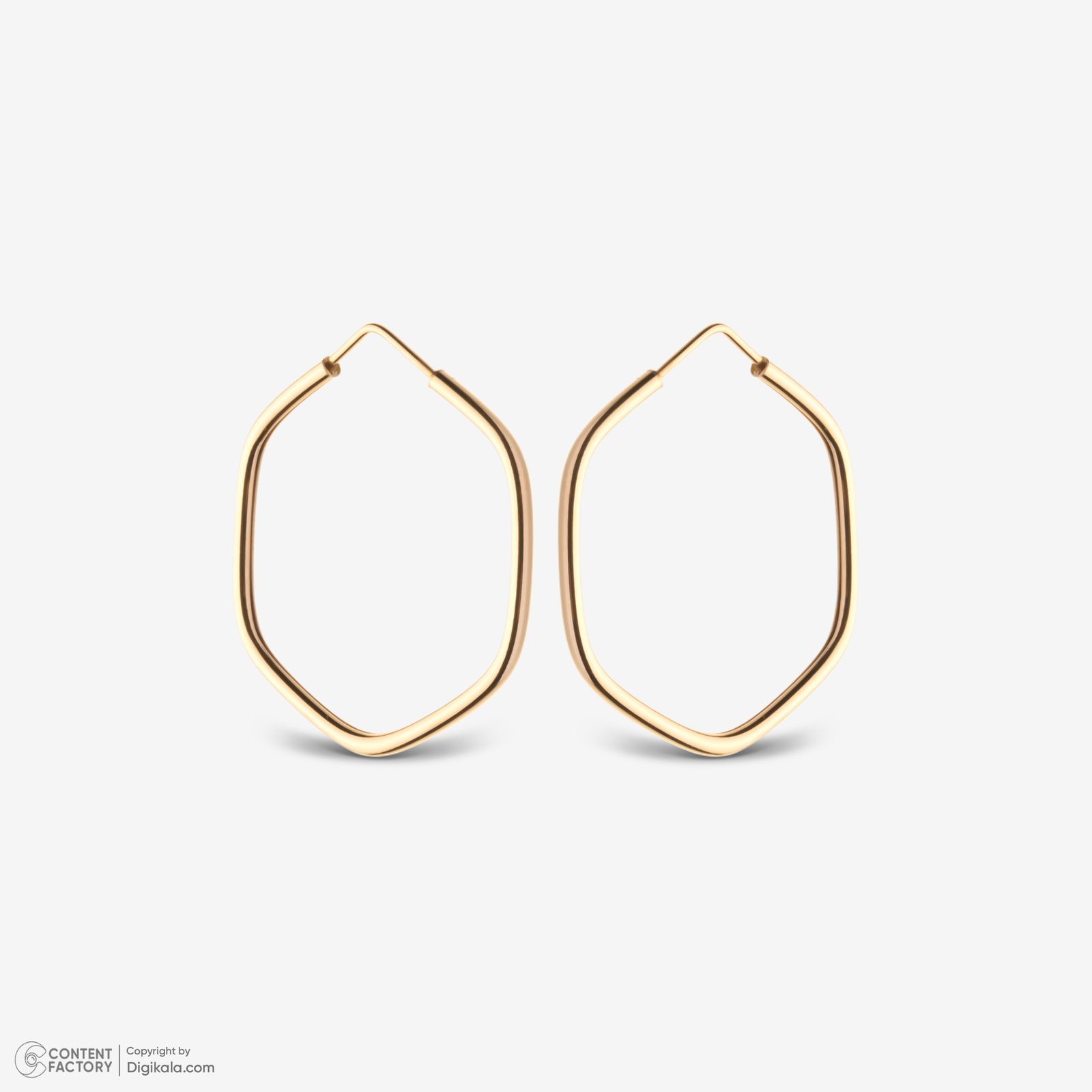 گوشواره حلقه‌ای طلا 18 عیار زنانه گلدم مدل 2E245006 -  - 3