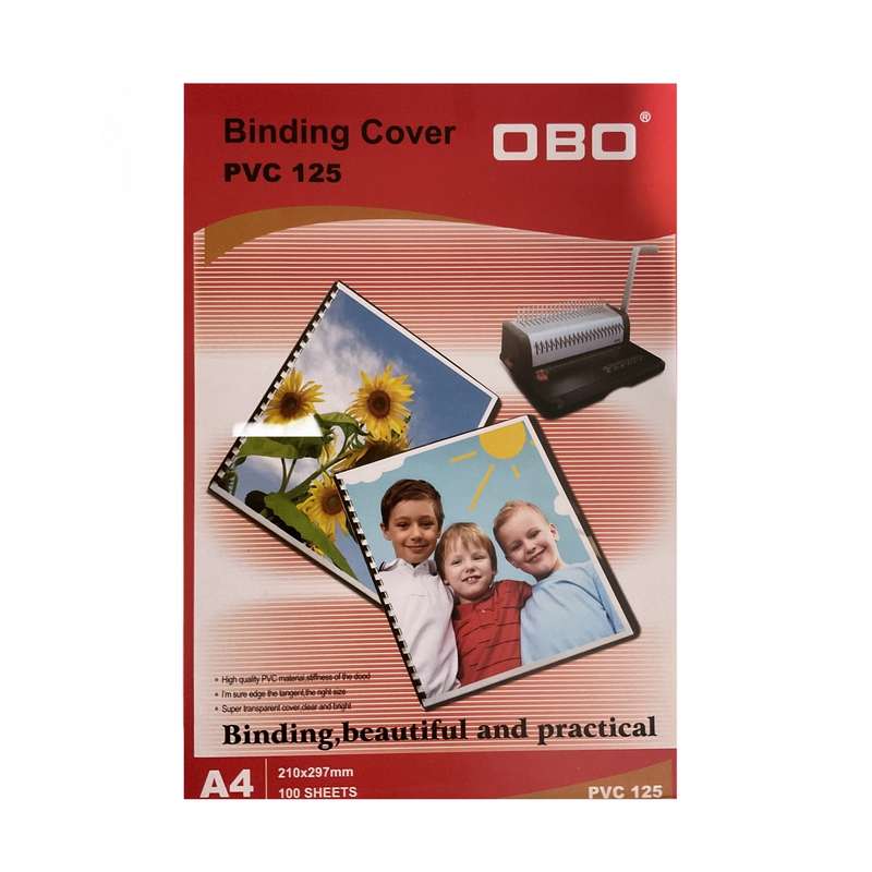 طلق پرس اوبو مدل PVC 125 سایز A4 بسته 100 عددی طلق پرس اوبو مدل PVC 125 سایز A4 بسته 100 عددی