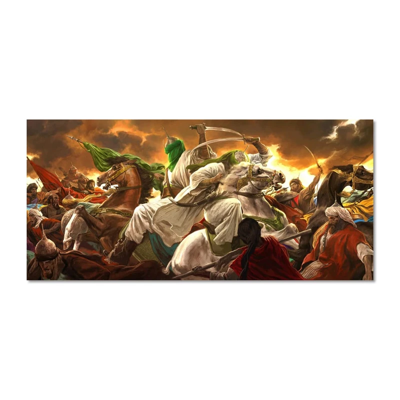 پرچم مدل مخملی نقاشی نبرد امام حسین (ع) کد 5000135-14065