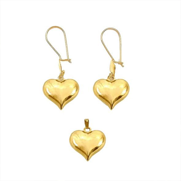 نیم ست طلا 18 عیار زنانه دوست خوب مدل قلب Dk10031