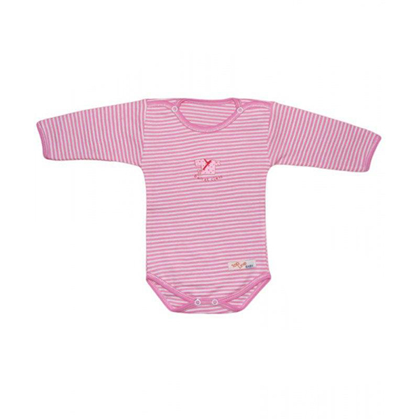 بادی آستین بلند نوزادی تاپ لاین مدل راه راه کد DBB01