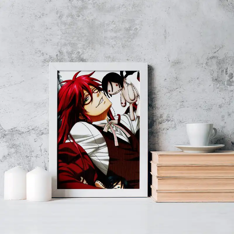 تابلو خندالو مدل گریل انیمه خادم سیاه کد 16312