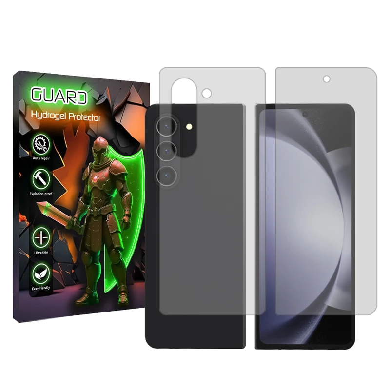 محافظ صفحه نمایش شفاف گارد مدل Tough مناسب برای گوشی موبایل سامسونگ Galaxy Z Fold5 به همراه محافظ پشت گوشی