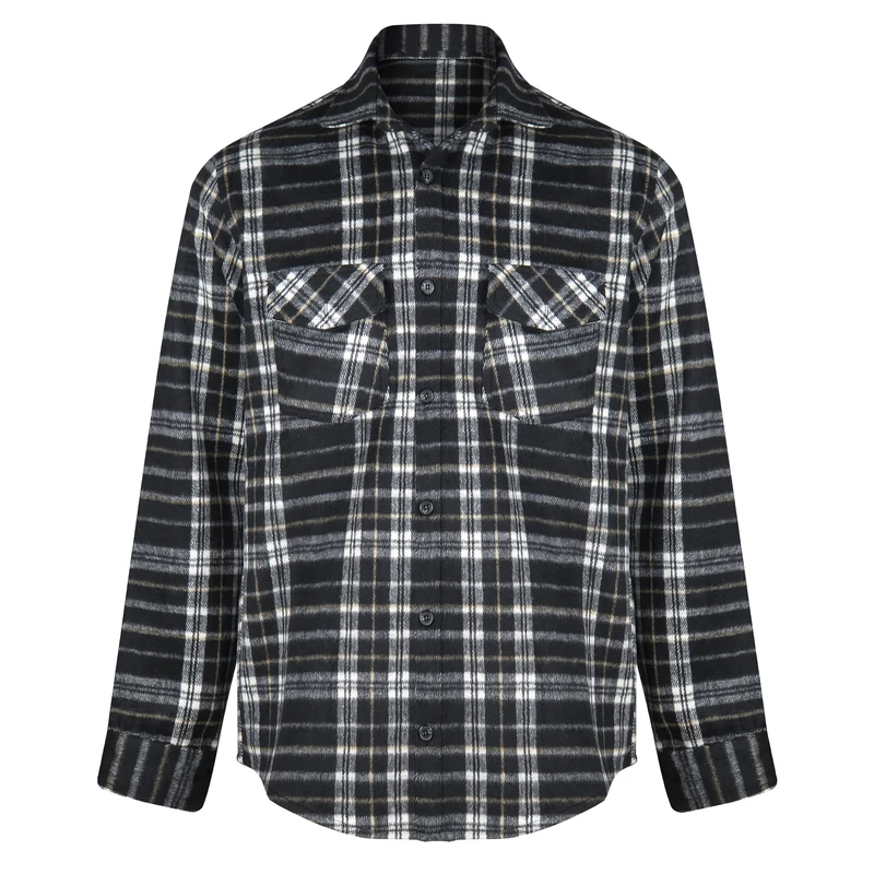 پیراهن آستین بلند یقه برگردان مردانه مدل Wool1403