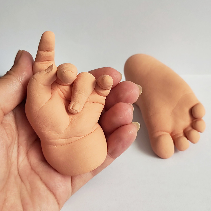 مجموعه قالب گیری نی نی تندیس مدل دست و پای نوزاد رنگ پوست