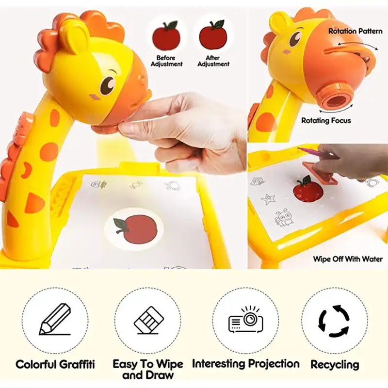 بازی آموزشی مدل میز نقاشی پروژکتوردار طرح زرافه کد 222-6