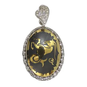 آویز گردنبند نقره زنانه مدل حدید دی ماه کد 77621