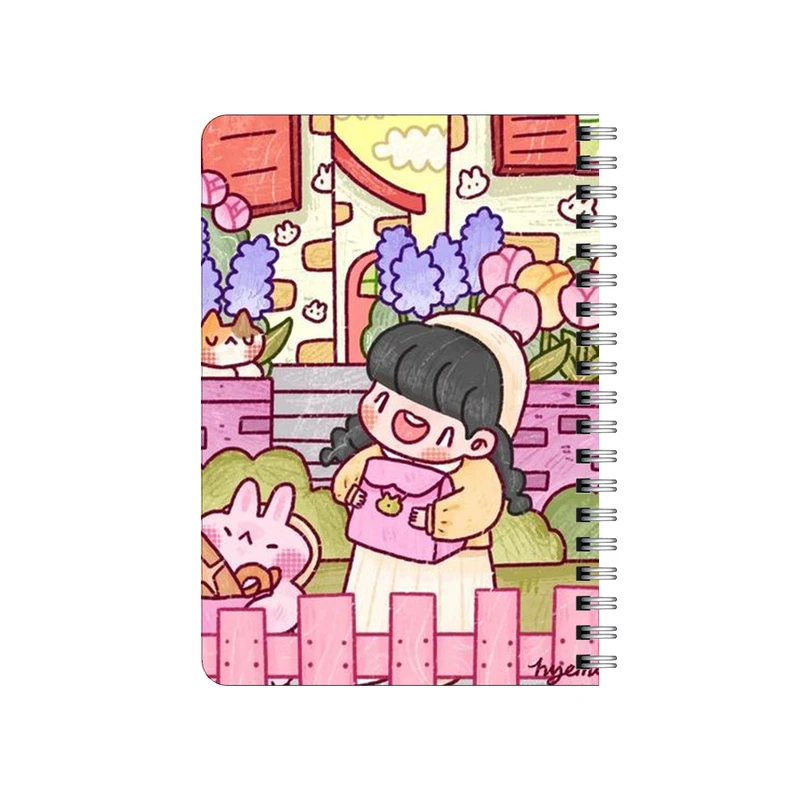 دفترچه یادداشت بامبیلیپ مدل چوبی طرح دختر و خرگوش در راه مدرسه کد 4755125