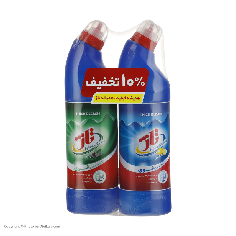 قیمت و خرید مایع سفید کننده غلیظ تاژ مدل لیمو کاج وزن 750 گرم مجموعه 2 عددی