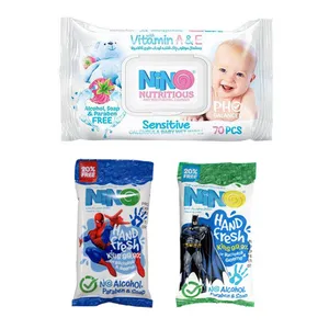 دستمال مرطوب کودک نینو مدل Sensitive بسته 70 عددی به همراه دستمال مرطوب نینو طرح Bat Man بسته 10 عددی به همراه  دستمال مرطوب نینو طرح Spider Man بسته 10 عددی