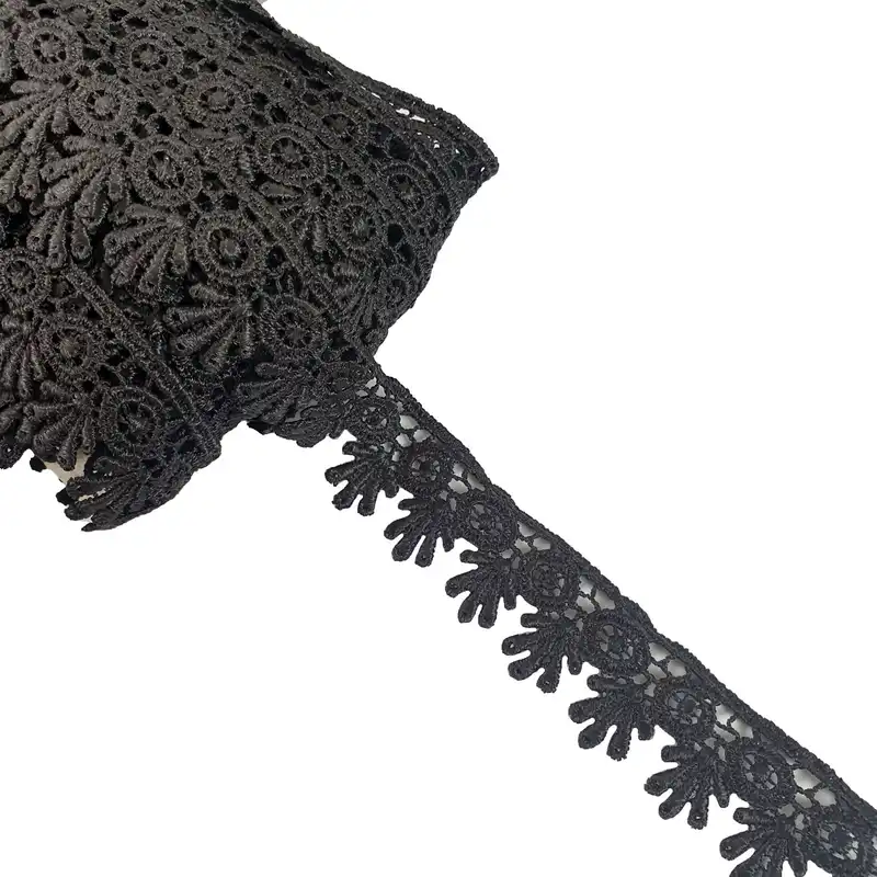 نوار یراق مدل گیپور گل رز  طول 2 متر