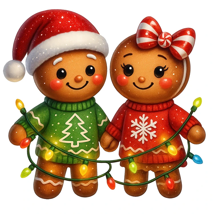 استیکر پارچه و لباس پاد آفرین مدل کریسمس طرح کوکی بیسکویت کد S3109