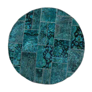 کلاژ فرش دستباف ۲ متری مدل گرد کد p1435