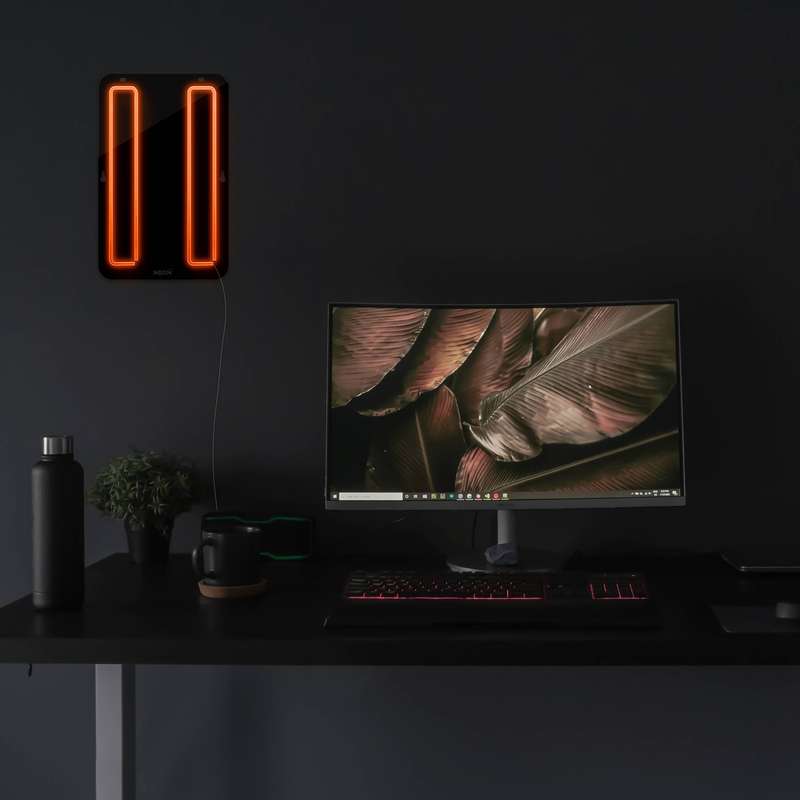 چراغ دیواری نئون دیزاین مدل Pause-BL_ORG