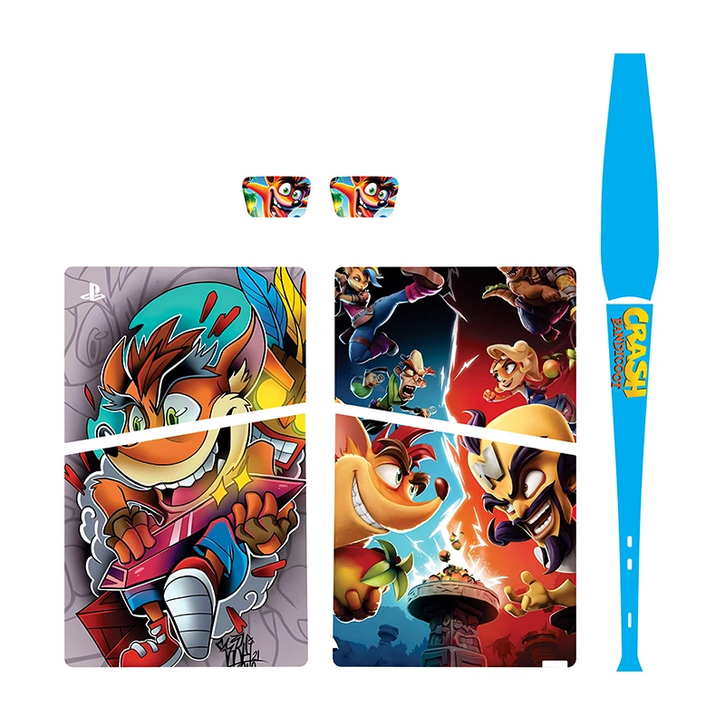   برچسب کنسول بازی پلی استیشن5 اسلیم دیجیتال توییجین وموییجین مدل crash 02 مجموعه6 عددی