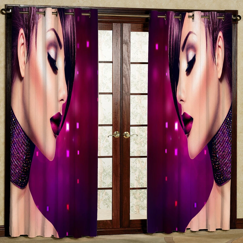   پرده مدل دختر مخمل پانچی کد 653  سایز 140x280 سانتی متر