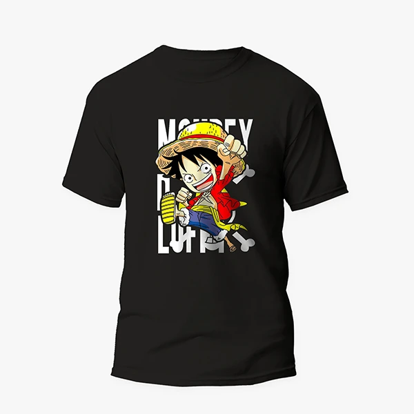 تی شرت آستین کوتاه مردانه مدل وان پیس لوفی کد anm013