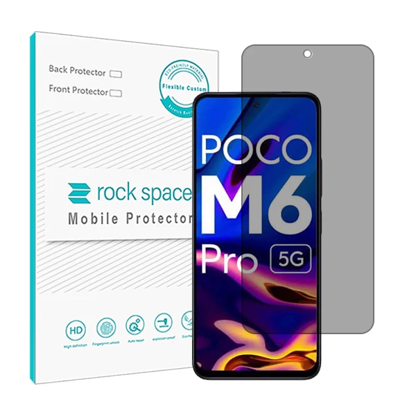 محافظ صفحه نمایش حریم شخصی راک اسپیس مدل HyPRV مناسب برای گوشی موبایل شیائومی Poco M6 Pro