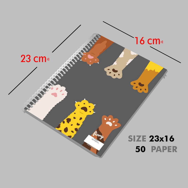 دفتر مشق 50 برگ مستر راد طرح پنجه های رنگی کد fiory 2705