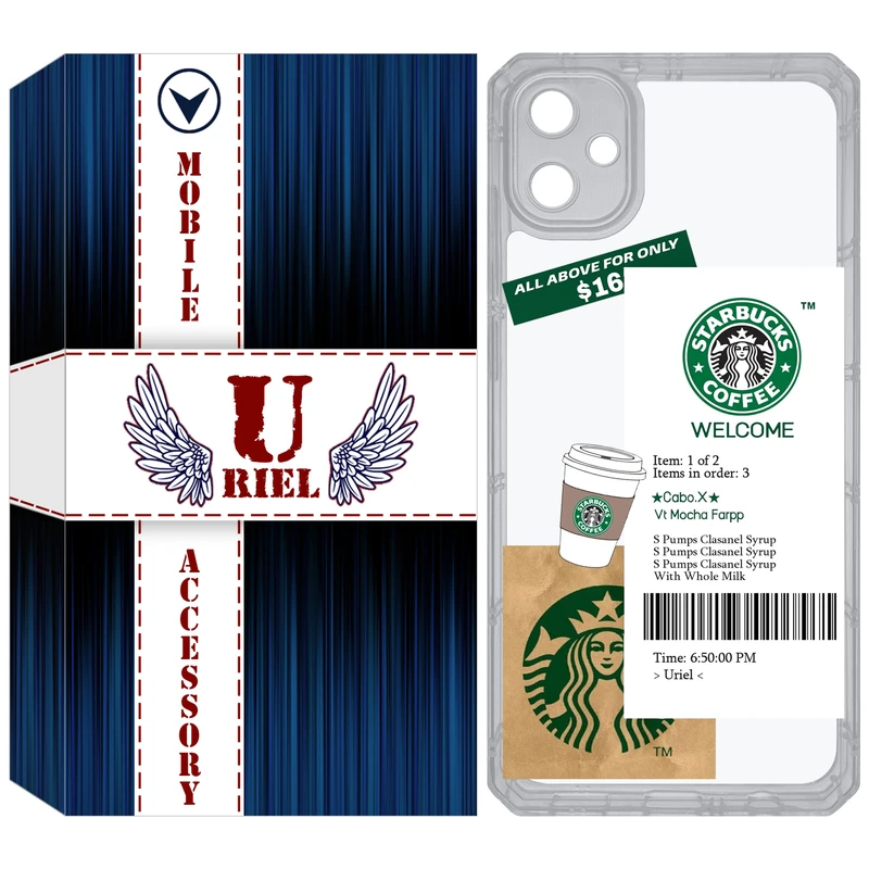 کاور یوریل مدل Clear کد 4 طرح استارباکس مناسب برای گوشی موبایل سامسونگ Galaxy A05