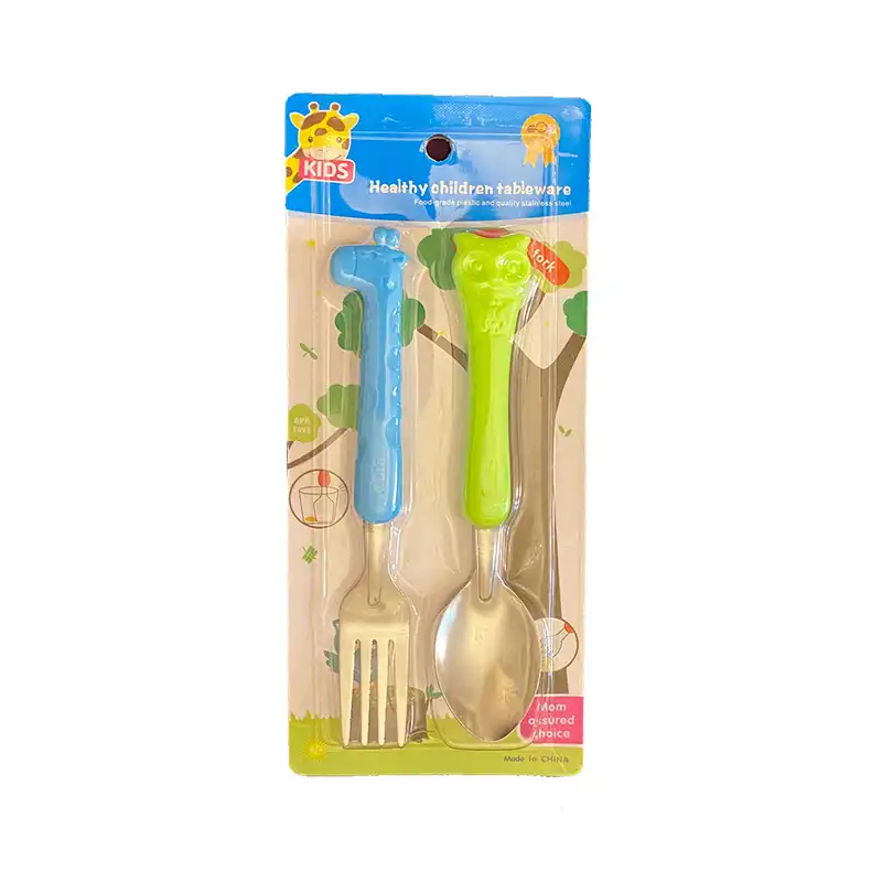 ست قاشق چنگال کودک مدل جغد و زرافه کد 3