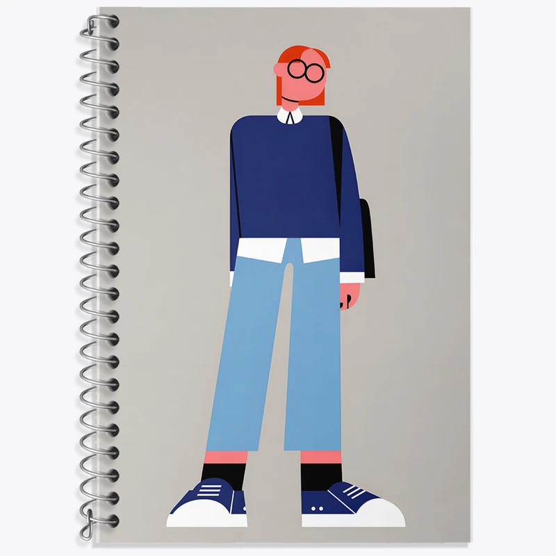 دفتر زبان 50 برگ خندالو مدل دو خط طرح دخترانه کد F7332