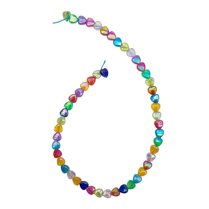 مهره دستبند مدل قلب براق بسته 50 عددی