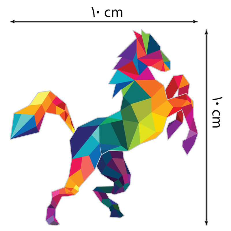 استیکر لپ تاپ طرح اسب چند ضلعی رنگی کد hp9