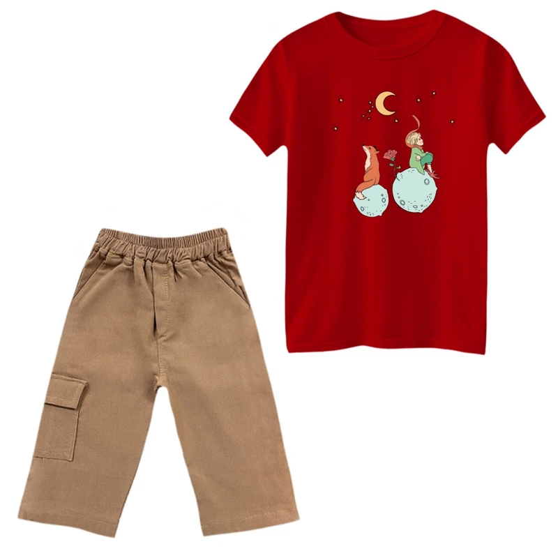 ست تی‌شرت و شلوارک پسرانه مدل شازده کوچولو کد 2