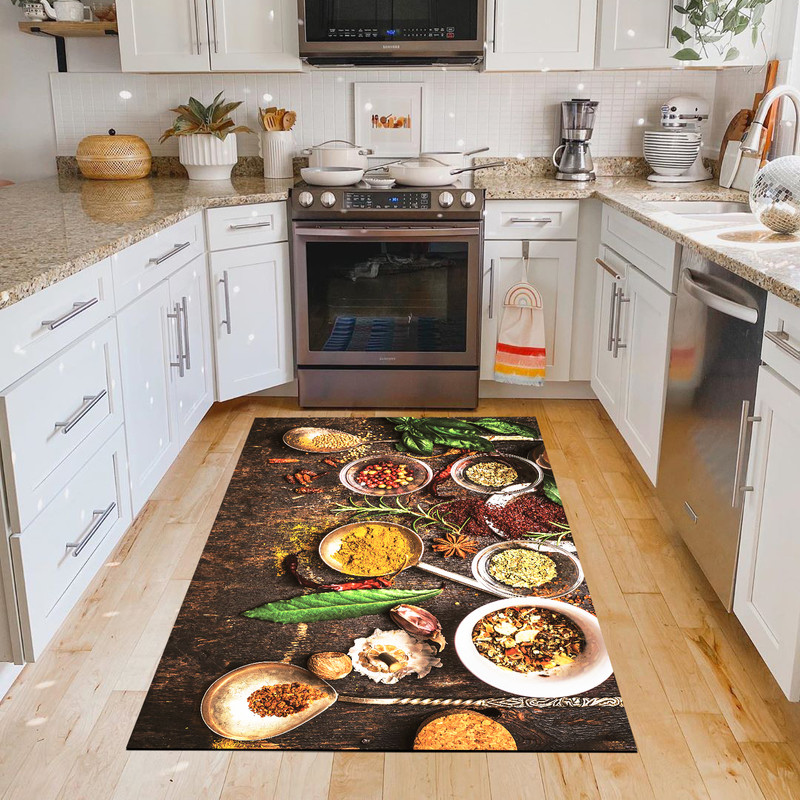 فرش پارچه ای مدل آشپزخانه طرح ادویه هندی 6051