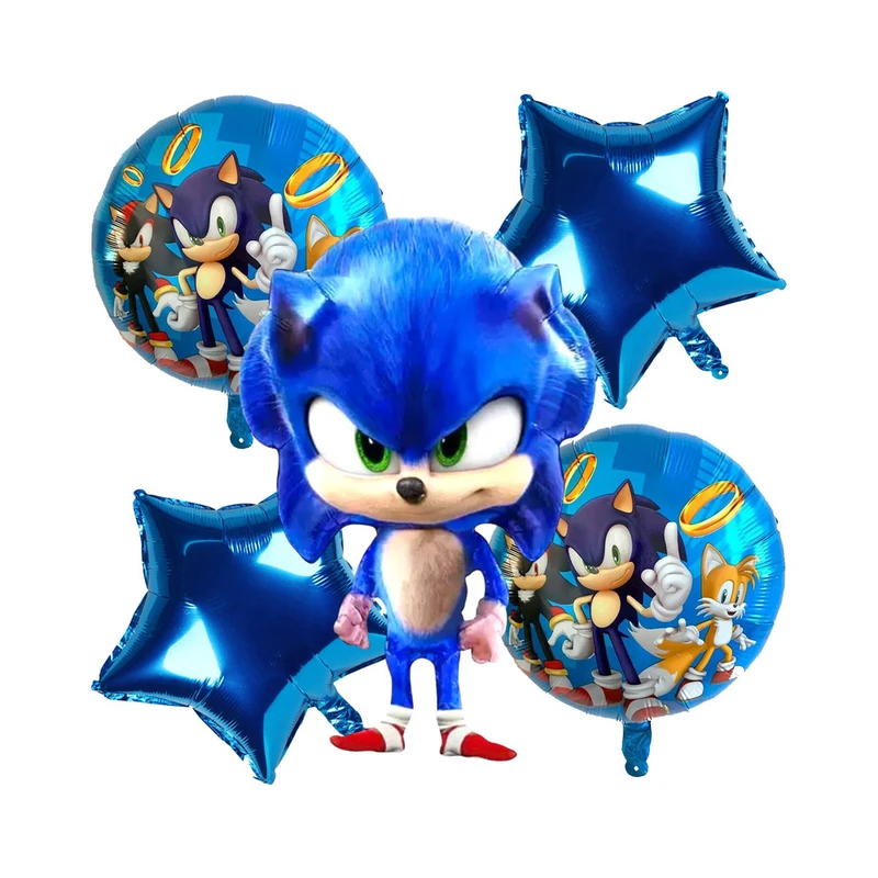 بادکنک فویلی سورتک طرح سونیک کد ST028 بسته 5 عددی 