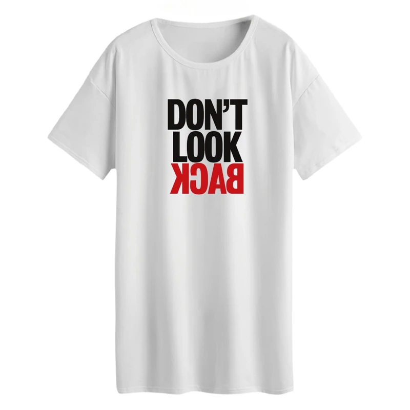 تی شرت لانگ زنانه مدل به عقب نگاه نکن