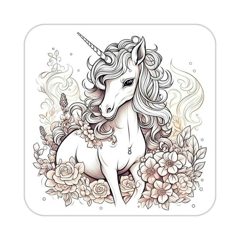 زیر لیوانی کاکتی طرح اسب تک شاخ و یونیکورن مدل mp31526