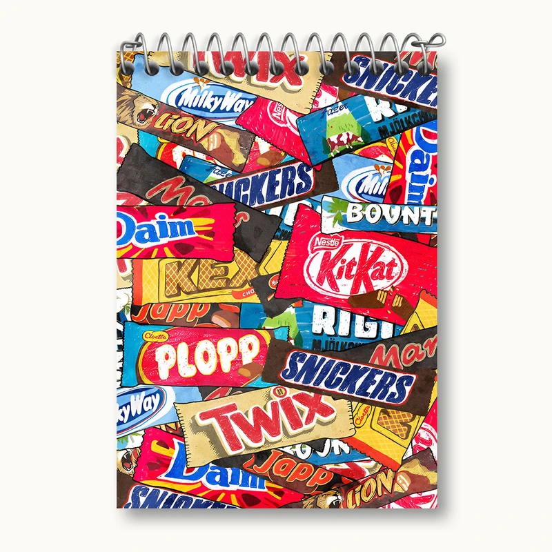 دفتر یادداشت 50 برگ خندالو طرح شکلات های معروف کد N2068