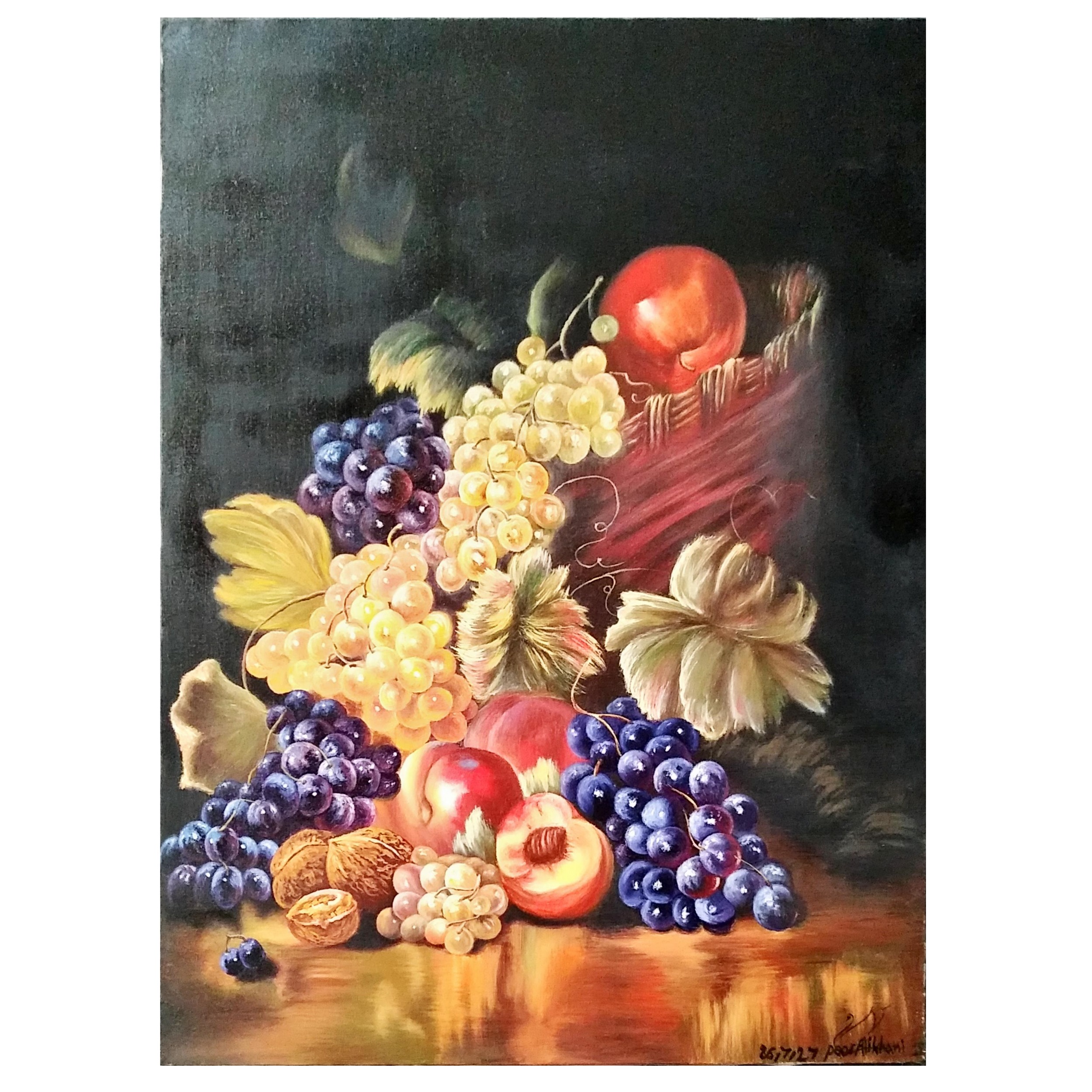 تابلو نقاشی رنگ روغن مدل سبد میوه 86727