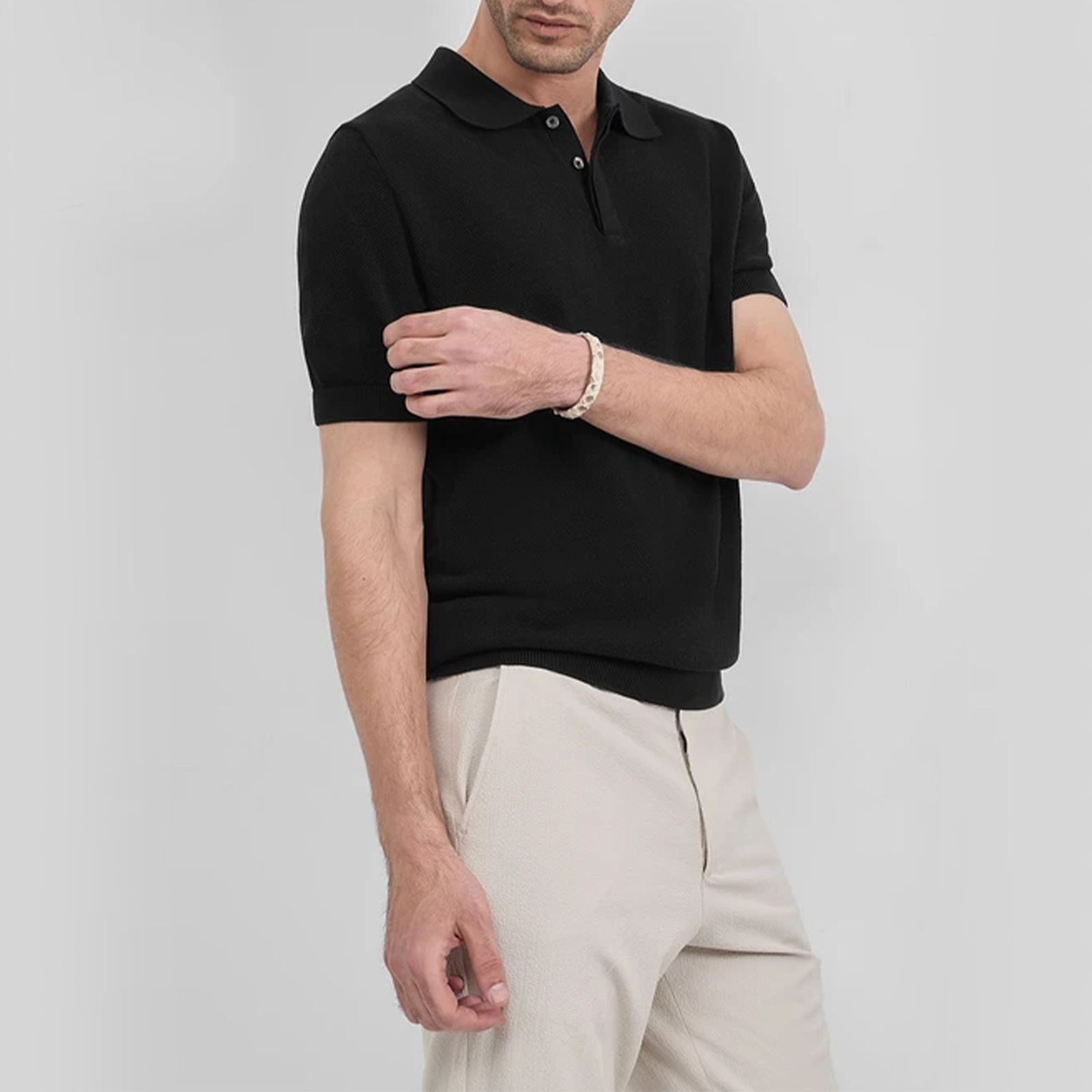 پولوشرت آستین کوتاه مردانه کروم مدل 2512306 knit  -  - 2