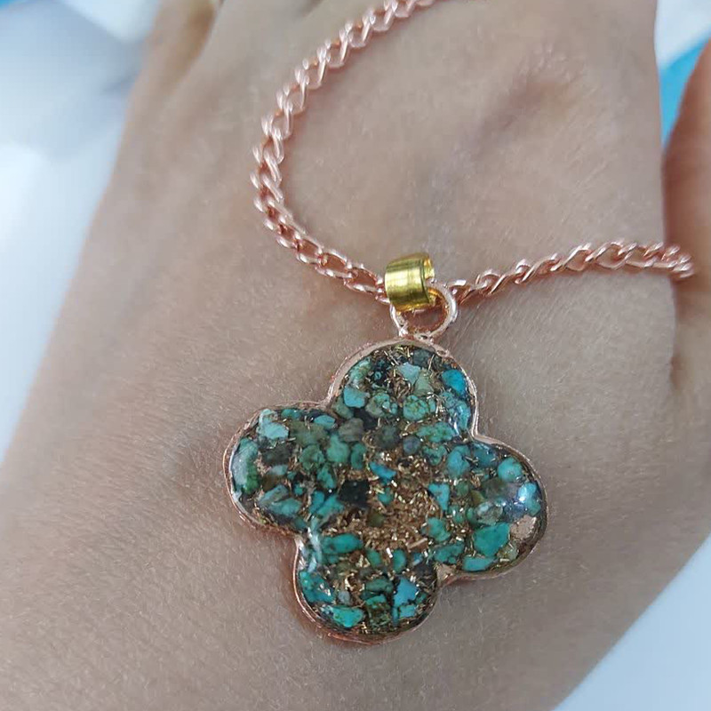 گردنبند دست ساز زنانه مدل فیروزه کوبی کد 652