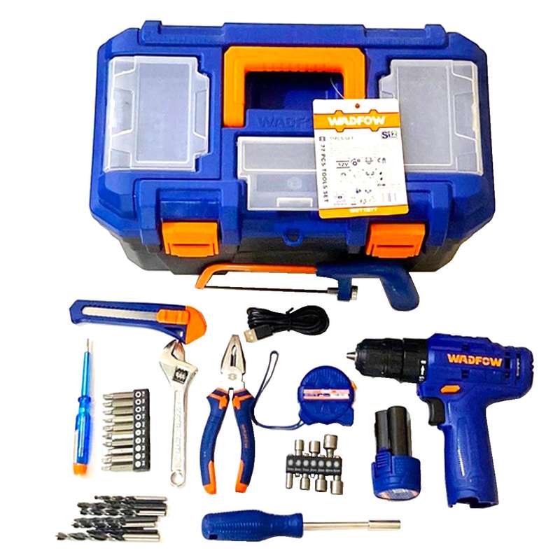 جعبه ابزار و دریل شارژی وادفو مدل WDT1B77 مجموعه 77 عددی جعبه ابزار و دریل شارژی وادفو مدل WDT1B77 مجموعه 77 عددی