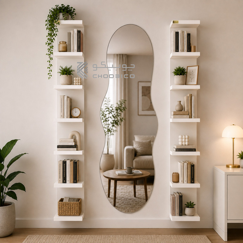 شلف دیواری چوبیکو مدل shelf500 مجموعه 2 عددی