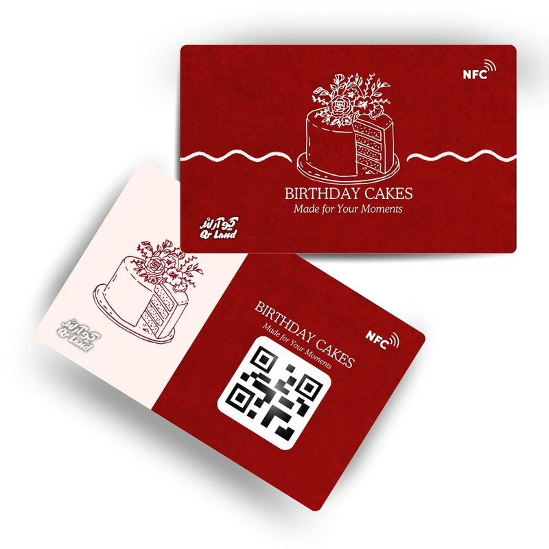 تگ NFC کارتی مدل کارت ویزیت دیجیتال شیرینی و کیک