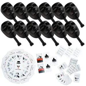 ماسک ایفای نقش مدل مافیا اشرافی بهمراه کارت مافیا مجموعه 12 عددی