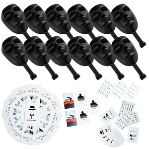 ماسک ایفای نقش مدل مافیا اشرافی بهمراه کارت مافیا مجموعه 12 عددی