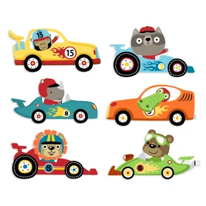 استیکر چوبی کودک جیک جیک مدل مسابقه حیوانات کد T1 مجموعه 6 عددی