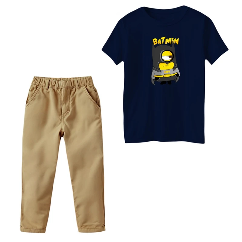 ست تی‌شرت و شلوار پسرانه مدل بتمن مینیون