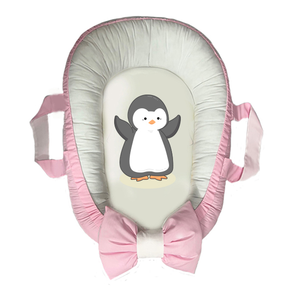 سرویس خواب سه تکه نوزاد مدل گارد محافظ دار طرح پنگوئن کد 013